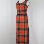 Parade New York Vintage Orange Plaid Hostess Dress Acrylic Blend Union Made S