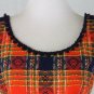 Parade New York Vintage Orange Plaid Hostess Dress Acrylic Blend Union Made S