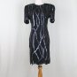 Vintage Laurence Kazar 1930's Deco style Glass beaded and sequined Dress PM P8