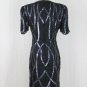 Vintage Laurence Kazar 1930's Deco style Glass beaded and sequined Dress PM P8