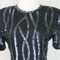 Vintage Laurence Kazar 1930's Deco style Glass beaded and sequined Dress PM P8