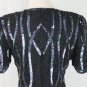 Vintage Laurence Kazar 1930's Deco style Glass beaded and sequined Dress PM P8