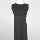 PAUL & JOE Sister Black Wool Knit Fringed Flapper Dress T1 XS