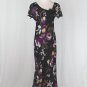 Adrianna Papell Floral Print Silk 1930's Style Tea Length Dress Petite 6 petite