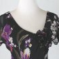 Adrianna Papell Floral Print Silk 1930's Style Tea Length Dress Petite 6 petite