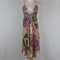 Nicole Miller Embellished Pastel Floral Silk Spaghetti Strap Midi Dress Gown 0