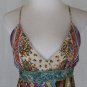 Nicole Miller Embellished Pastel Floral Silk Spaghetti Strap Midi Dress Gown 0