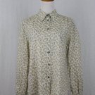 MaxMara Weekend Long Sleeve Button Down Baby Blue Flower Print Cotton Shirt M