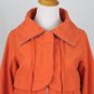 GO INTERNATIONAL Orange Brushed Cotton Blend Twill Trench Jacket XS