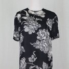 Linda Allard Ellen Tracy Chinese Peony Print Silk Blouse Short Sleeve 4