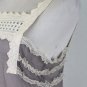 Matty M Sheer Purple Silk Smocked Camisole with Ivory Lace Trim XS Hip Length