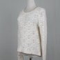 Calvin Klein Crocheted Cream Wool Blend Crew Neck Sweater S