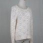 Calvin Klein Crocheted Cream Wool Blend Crew Neck Sweater S