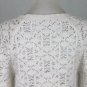 Calvin Klein Crocheted Cream Wool Blend Crew Neck Sweater S