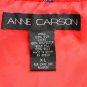 Vintage ANNE CARSON Red Floral Quilted Silk Chinese Coat Mandarin Jacket XL