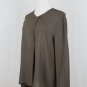 Calvin Klein Collection Vintage Silk Blouse Long Sleeves Brown Textured Stripe M