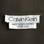 Calvin Klein Collection Vintage Silk Blouse Long Sleeves Brown Textured Stripe M