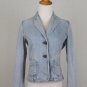 Vintage GAP Stretch Blue Denim Blazer With pink Ticking Stripe Lining BOHO 4