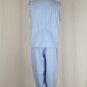 Vintage Beguiled Blue Cotton Victorian Pantaloon Bloomers Pajama Set S NEW