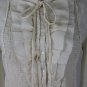 Miss Me Creamy Ivory Cotton & Silk Blend Smocked Peasant Blouse Small