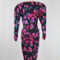 Vintage Kathryn Conover Rose Print Silk Jacquard 1940's Inspired 1980's Dress 8