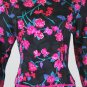 Vintage Kathryn Conover Rose Print Silk Jacquard 1940's Inspired 1980's Dress 8