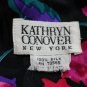 Vintage Kathryn Conover Rose Print Silk Jacquard 1940's Inspired 1980's Dress 8