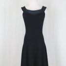 Donna Karan Black Label Collection Sleeveless Black Wool Jersey Flared Dress 8