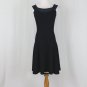 Donna Karan Black Label Collection Sleeveless Black Wool Jersey Flared Dress 8
