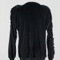 Bodalia Vintage 1980's Embellished Oversized Black Velour Ruffled Sweater Small