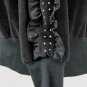 Bodalia Vintage 1980's Embellished Oversized Black Velour Ruffled Sweater Small