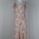 Vintage Sonia Rykiel Pastel Print Silk Spaghetti Strap Dress France 36 USA 4