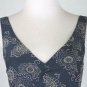 Vintage J.CREW Sleeveless Blue Floral Print Silk Long Mid Length Dress 1990's 4