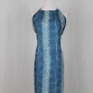 Vintage Max Studio 1990's Strappy back Blue Python Halter Dress  PM