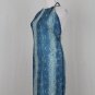 Vintage Max Studio 1990's Strappy back Blue Python Halter Dress  PM