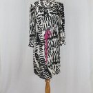 Teri Jon Black and White 100% Silk Zip Front Drawstring Waist Dress 2