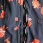 Vintage 1930's Rose Print Rayon Mid Calf Long Sleeve Dress fits M L