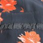 Vintage 1930's Rose Print Rayon Mid Calf Long Sleeve Dress fits M L