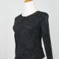 Vintage KARINA TATOU Paris Black Stretchy Celestial Tattoo Print Top T-1 XS