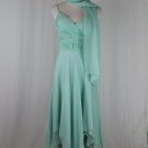 Morrell Maxie Embellished Pastel Green Silk Grecian Goddess Gown with Shawl 2