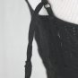 Vintage SUE WONG Embellished Black Linen Spaghetti Strap Below The Knee Dress XS