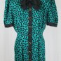 Vintage Papell Pussy Bow Silk Jacquard 1940's Inspired 1980's Secretary Dress 8