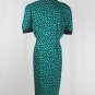 Vintage Papell Pussy Bow Silk Jacquard 1940's Inspired 1980's Secretary Dress 8