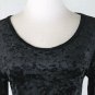 Vintage Express Tricot Gothic Black Crushed Velvet Long sleeve Dress 1990's S