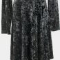 Vintage Express Tricot Gothic Black Crushed Velvet Long sleeve Dress 1990's S