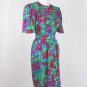 Vintage Adrianna Papell Petites Retro 1940s Style  Belted Silk Sheath dress 2P