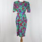 Vintage Adrianna Papell Petites Retro 1940s Style  Belted Silk Sheath dress 2P