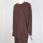 Vintage Adrianna Papell Brown Sueded Silk 1940's Style 1980's Skirt Suit 10 NWT
