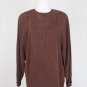 Vintage Adrianna Papell Brown Sueded Silk 1940's Style 1980's Skirt Suit 10 NWT