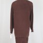 Vintage Adrianna Papell Brown Sueded Silk 1940's Style 1980's Skirt Suit 10 NWT